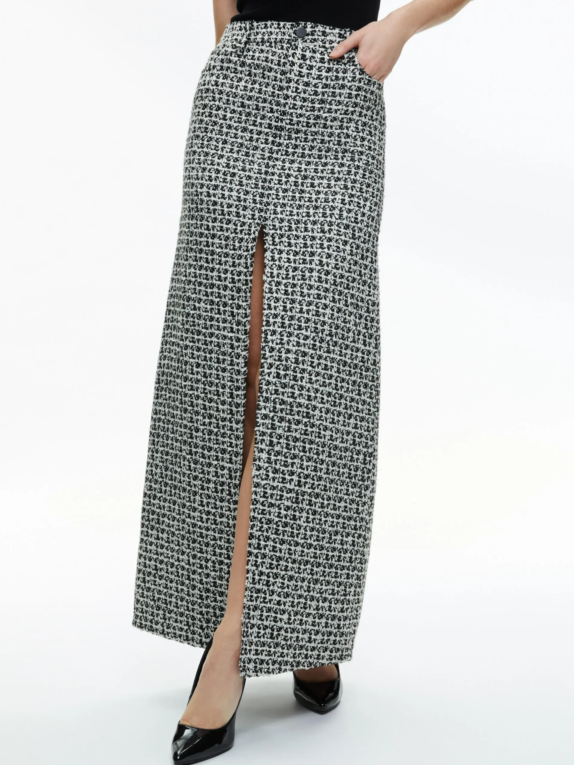 Alice and Olivia THE WORKWEAR EDIT|SKIRTS*RYE TWEED MAXI SKIRT