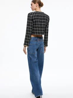 Alice and Olivia JACKETS + COATS*SABINA CHAIN TRIM TWEED JACKET