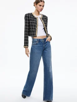 Alice and Olivia JACKETS + COATS*SABINA CHAIN TRIM TWEED JACKET