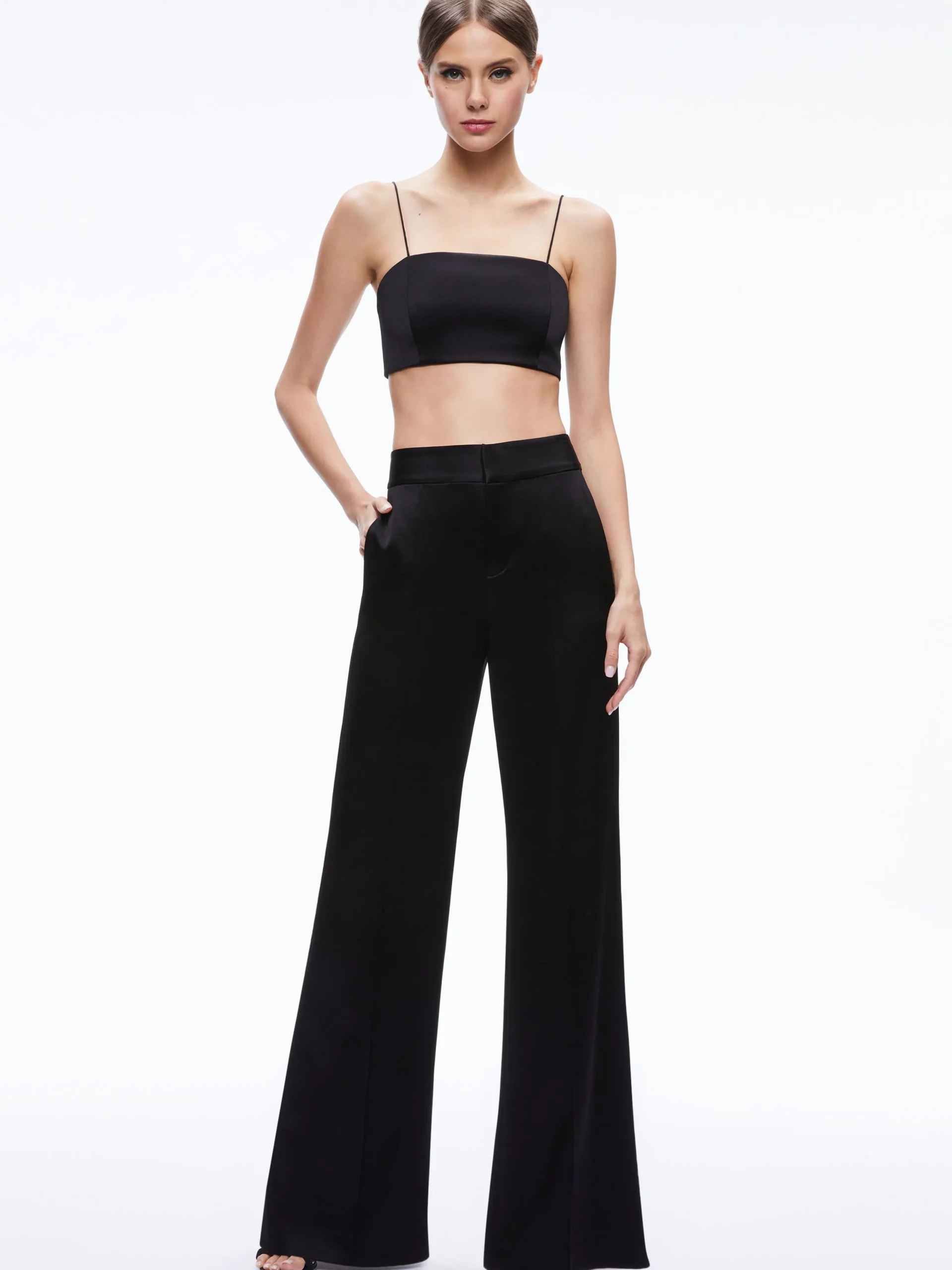 Alice and Olivia TOPS*SASHA THIN STRAP CROP TOP
