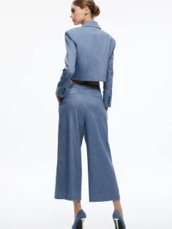 Alice and Olivia JACKETS + COATS*SHAN CROPPED CHAMBRAY BLAZER