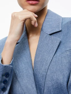 Alice and Olivia JACKETS + COATS*SHAN CROPPED CHAMBRAY BLAZER