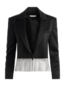 Alice and Olivia JACKETS + COATS*SHAN CRYSTAL FRINGE BLAZER