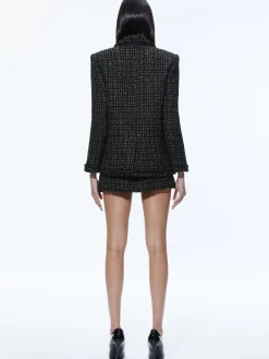 Alice and Olivia SUITS|JACKETS + COATS*SHAN TWEED CHAIN TRIM BLAZER