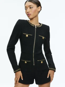 Alice and Olivia STACEY'S FAVORITES|THE WORKWEAR EDIT*SHILOH GOLD ZIPPER ROMPER