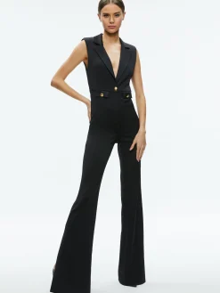 Alice and Olivia THE WORKWEAR EDIT|VALENTINE'S DAY EDIT*SHOSHANNA SLEEVELESS TUXEDO JUMPSUIT
