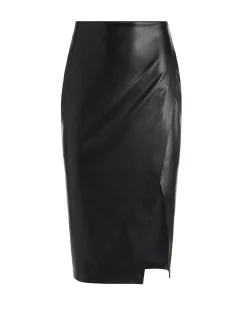 Alice and Olivia ESSENTIALS|THE WORKWEAR EDIT*SIOBHAN FRONT WRAP MIDI SKIRT
