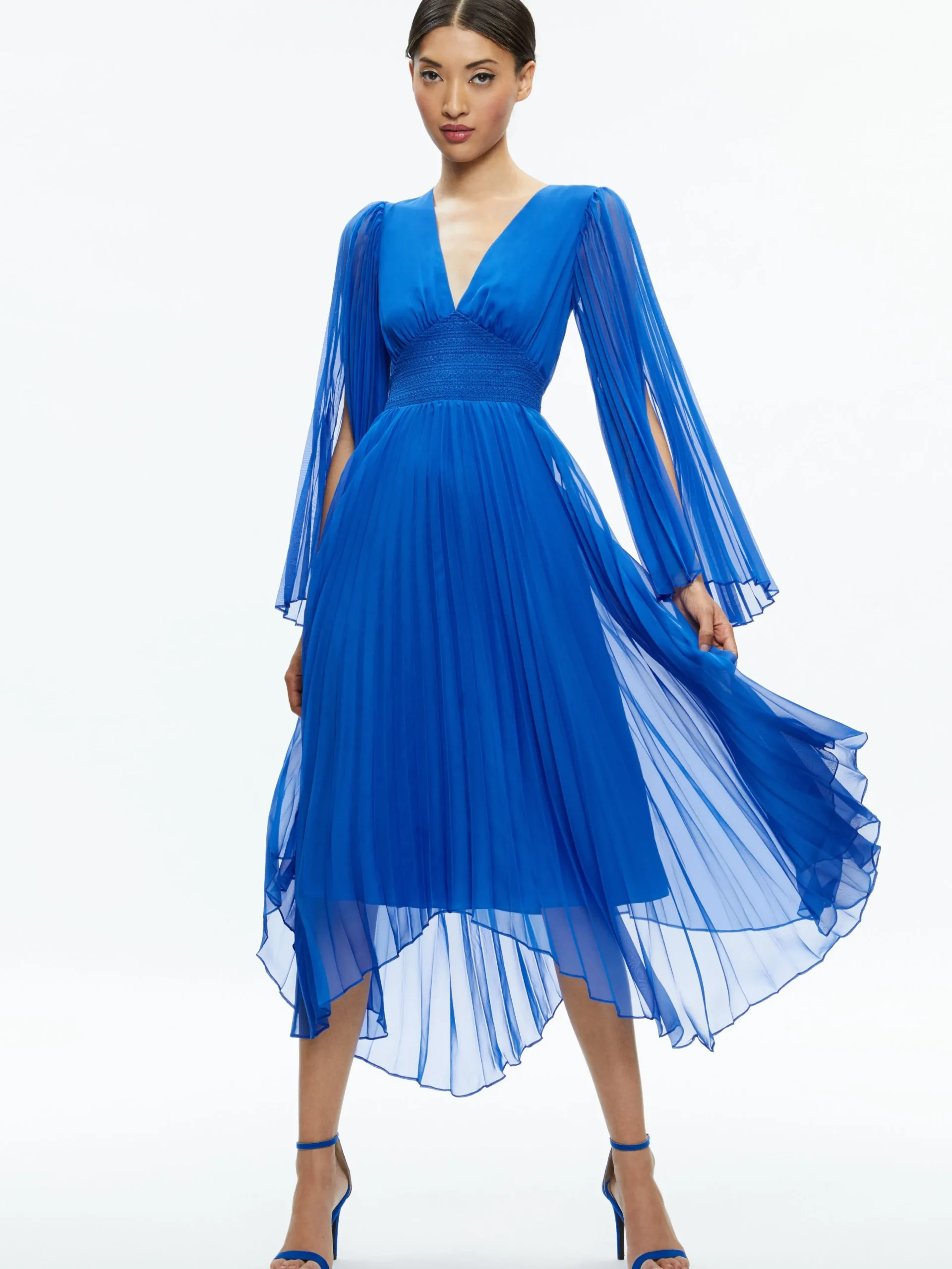 Alice and Olivia MAXI|DRESSES*SION SUNBURST PLEATED MAXI DRESS