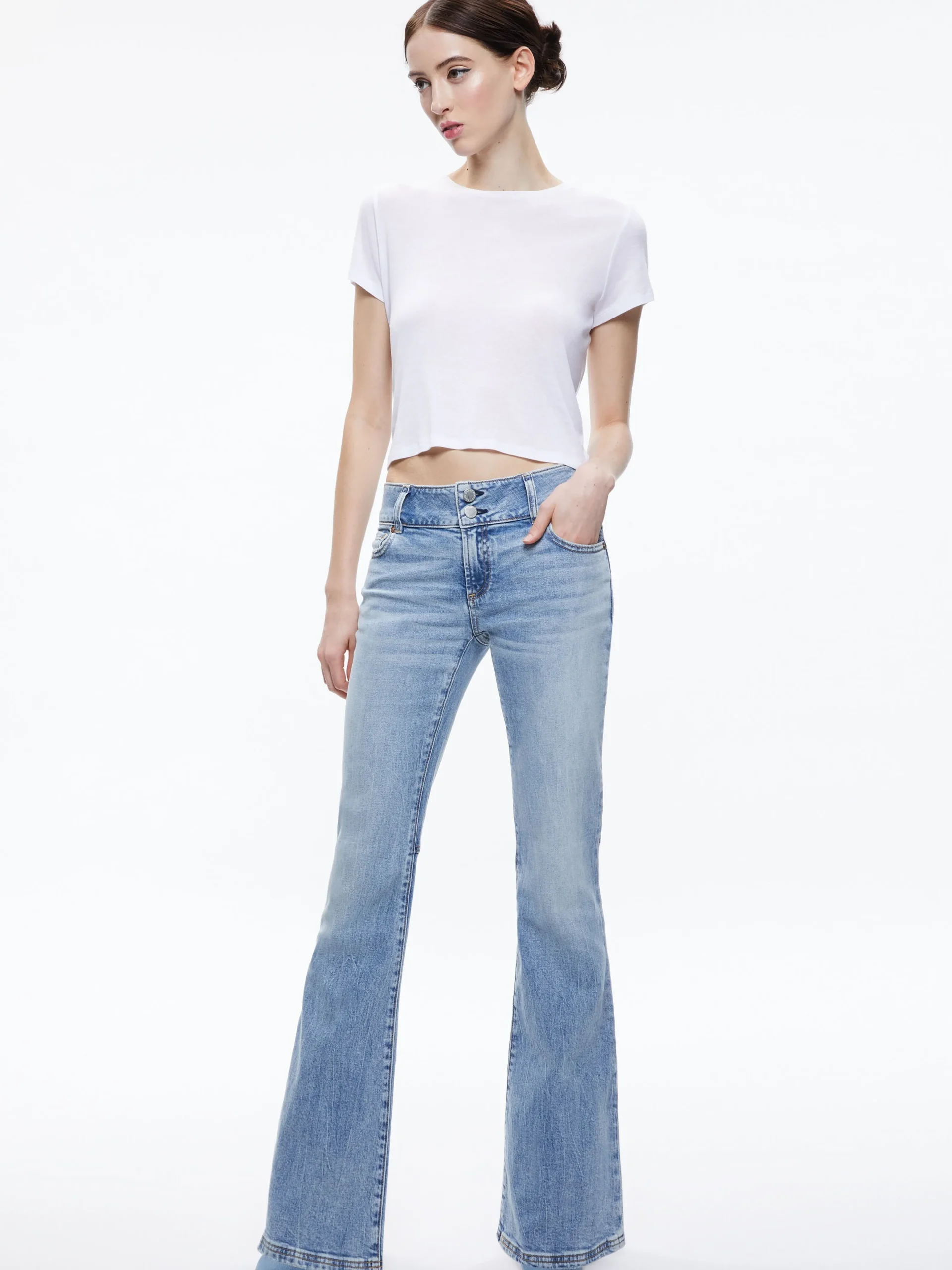 Alice and Olivia JEAN SHOP|JEANS*STACEY LOW RISE BELL BOTTOM JEAN