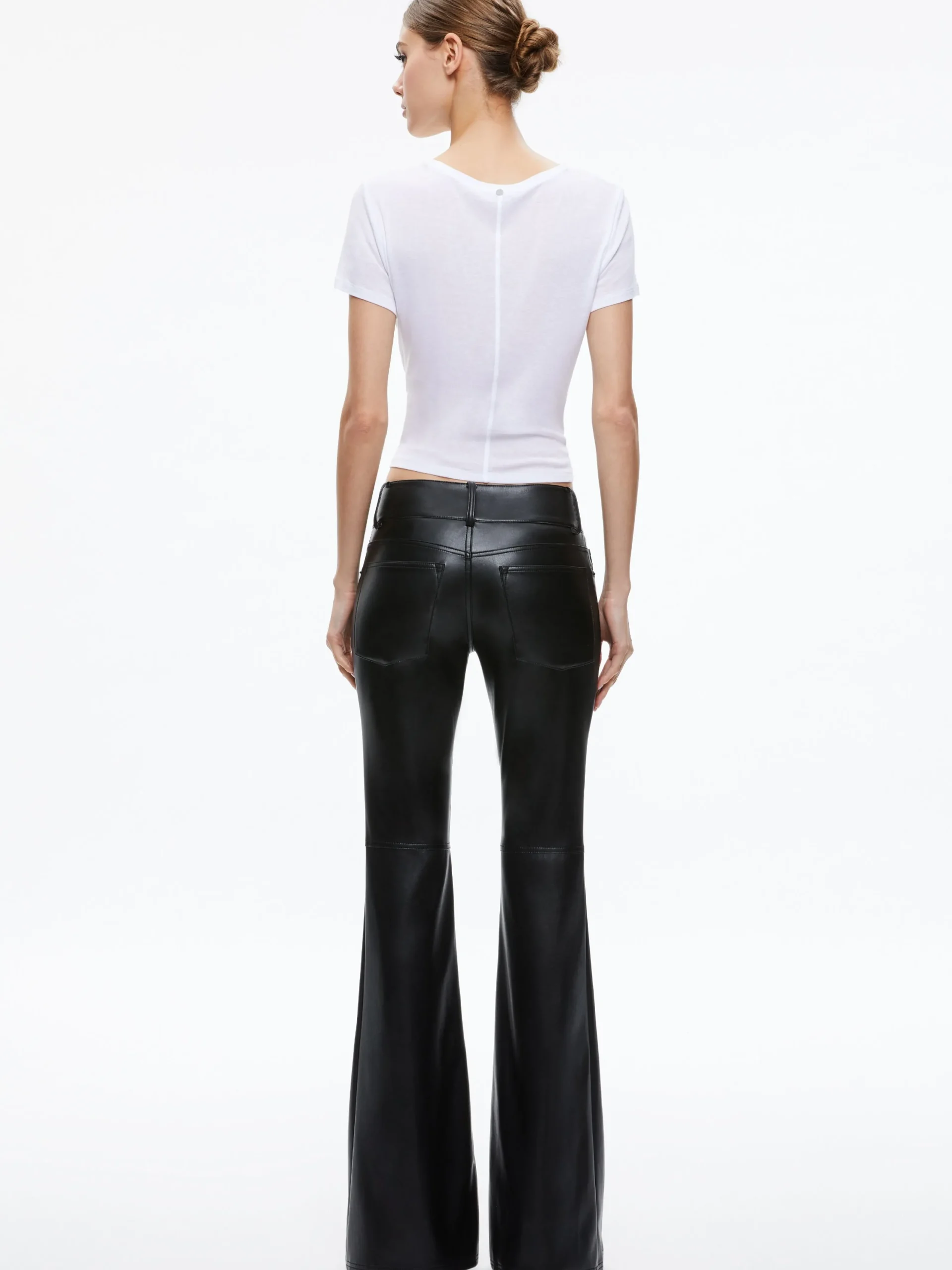 Alice and Olivia VEGAN LEATHER|PANTS*STACEY VEGAN LEATHER BELL BOTTOM