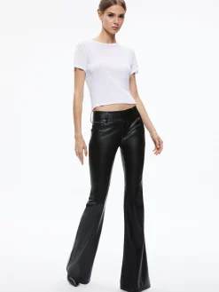Alice and Olivia VEGAN LEATHER|PANTS*STACEY VEGAN LEATHER BELL BOTTOM