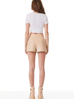 Alice and Olivia VEGAN LEATHER|ESSENTIALS*STEFFIE VEGAN LEATHER SHORT