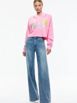 Alice and Olivia SWEATERS|TOPS*SUNNY BOXY CROPPED HOODIE