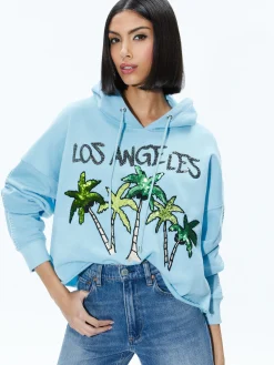 Alice and Olivia SWEATERS|TOPS*SUNNY BOXY CROPPED HOODIE