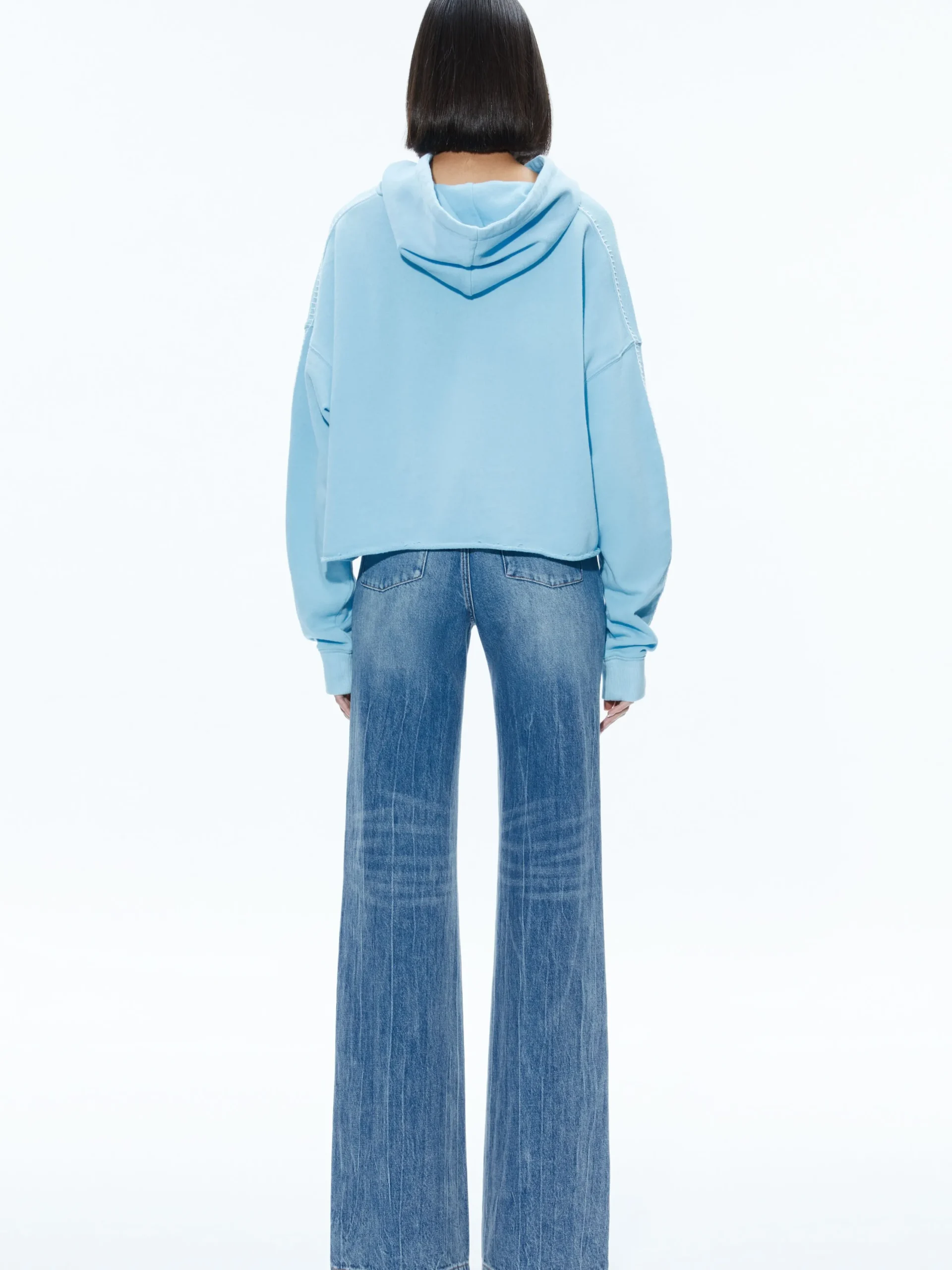 Alice and Olivia SWEATERS|TOPS*SUNNY BOXY CROPPED HOODIE