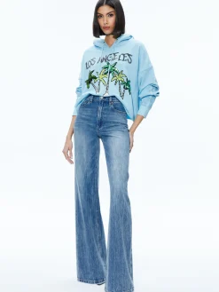 Alice and Olivia SWEATERS|TOPS*SUNNY BOXY CROPPED HOODIE