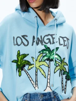Alice and Olivia SWEATERS|TOPS*SUNNY BOXY CROPPED HOODIE