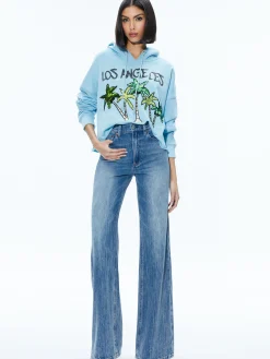 Alice and Olivia SWEATERS|TOPS*SUNNY BOXY CROPPED HOODIE