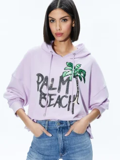 Alice and Olivia SWEATERS|TOPS*SUNNY BOXY CROPPED HOODIE