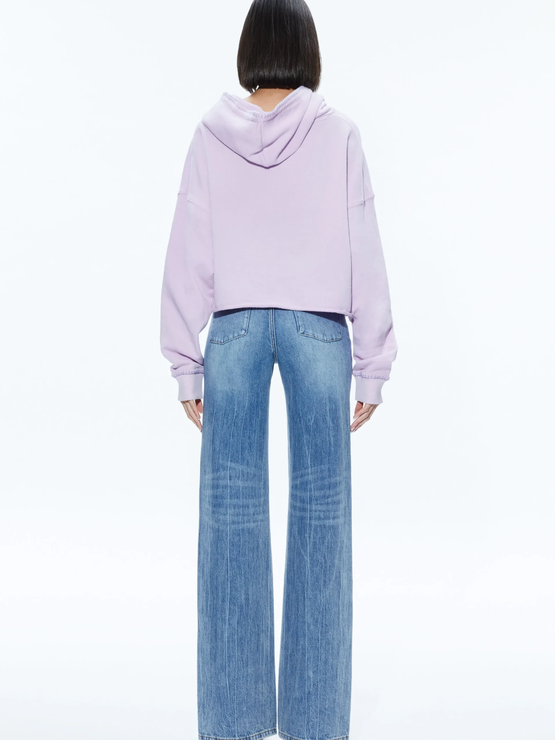 Alice and Olivia SWEATERS|TOPS*SUNNY BOXY CROPPED HOODIE