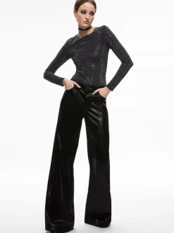 Alice and Olivia TOPS*TAEYN EMBELLISHED CREW NECK BODYSUIT