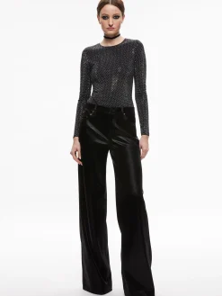 Alice and Olivia TOPS*TAEYN EMBELLISHED CREW NECK BODYSUIT