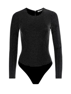 Alice and Olivia TOPS*TAEYN EMBELLISHED CREW NECK BODYSUIT