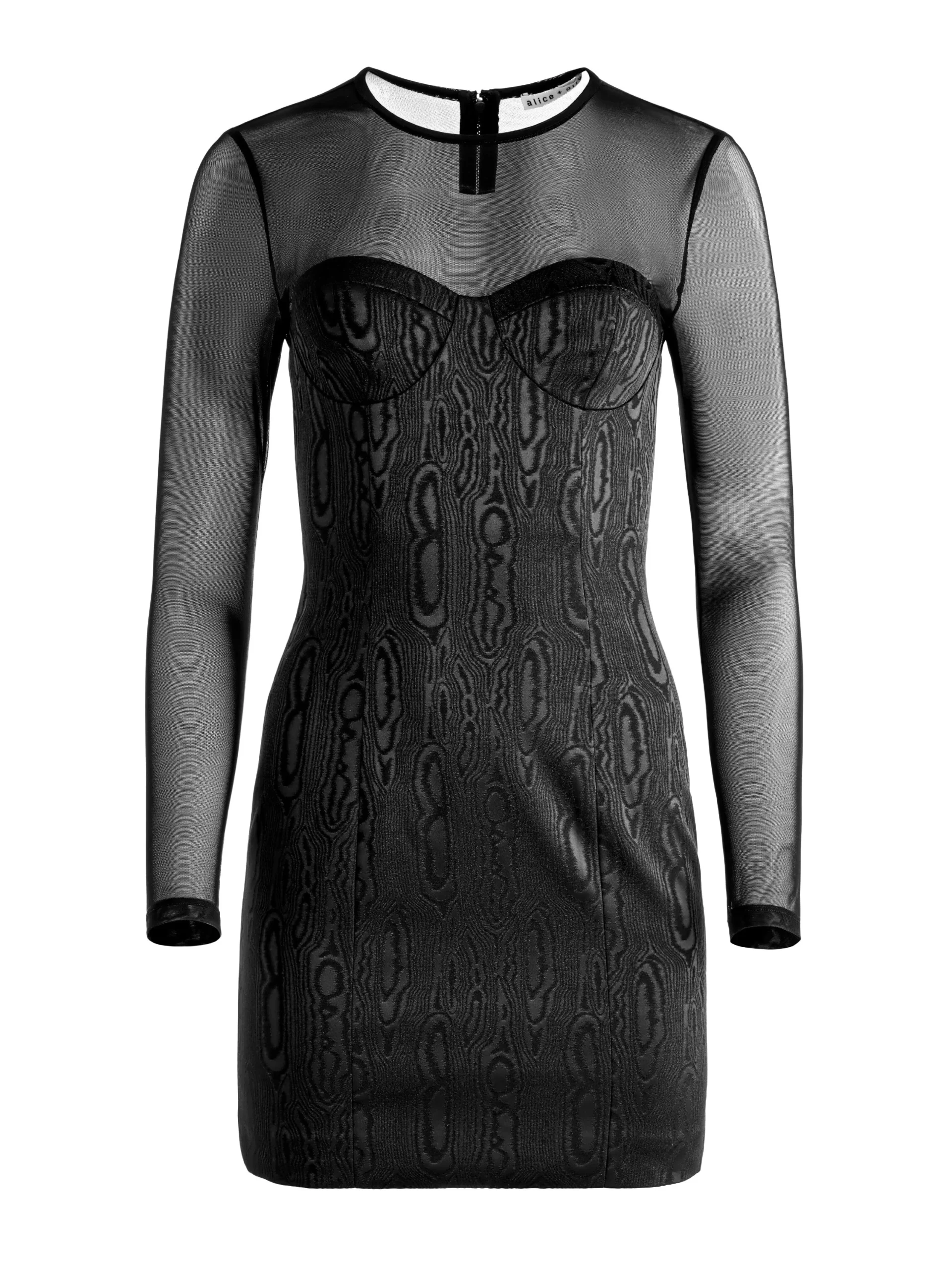 Alice and Olivia MINI|DRESSES*TAKAKO MESH CREW NECK MINI DRESS