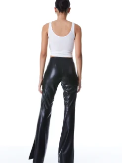 Alice and Olivia VEGAN LEATHER|ESSENTIALS*TEENY VEGAN LEATHER SIDE SLIT PANT