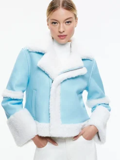 Alice and Olivia VEGAN LEATHER|JACKETS + COATS*TENY VEGAN LEATHER CROPPED COAT