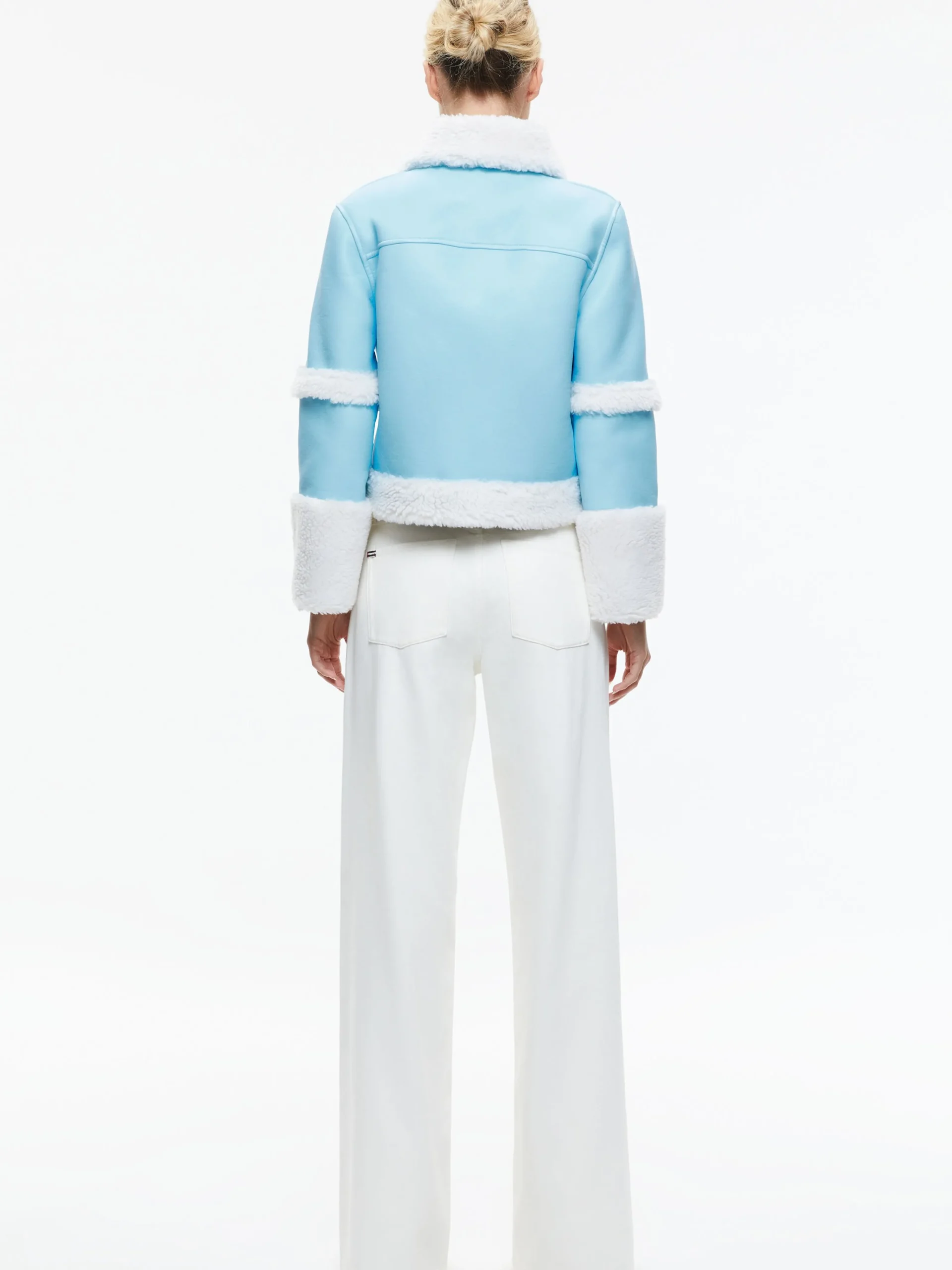 Alice and Olivia VEGAN LEATHER|JACKETS + COATS*TENY VEGAN LEATHER CROPPED COAT