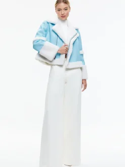 Alice and Olivia VEGAN LEATHER|JACKETS + COATS*TENY VEGAN LEATHER CROPPED COAT