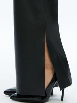 Alice and Olivia VEGAN LEATHER|ESSENTIALS*TINA VEGAN LEATHER SPLIT HEM PANT