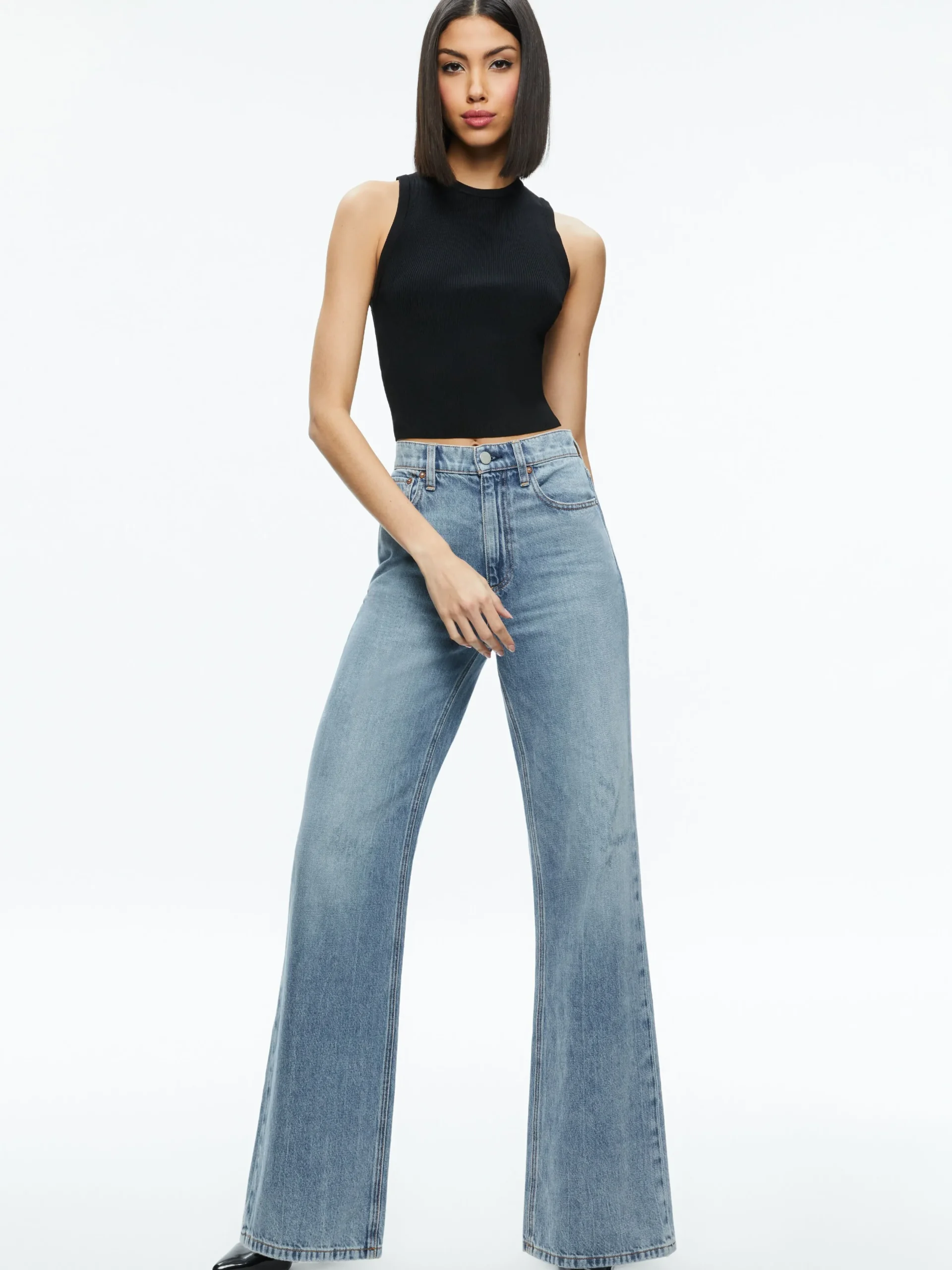 Alice and Olivia ESSENTIALS|TOPS*TONITA RIBBED TANK