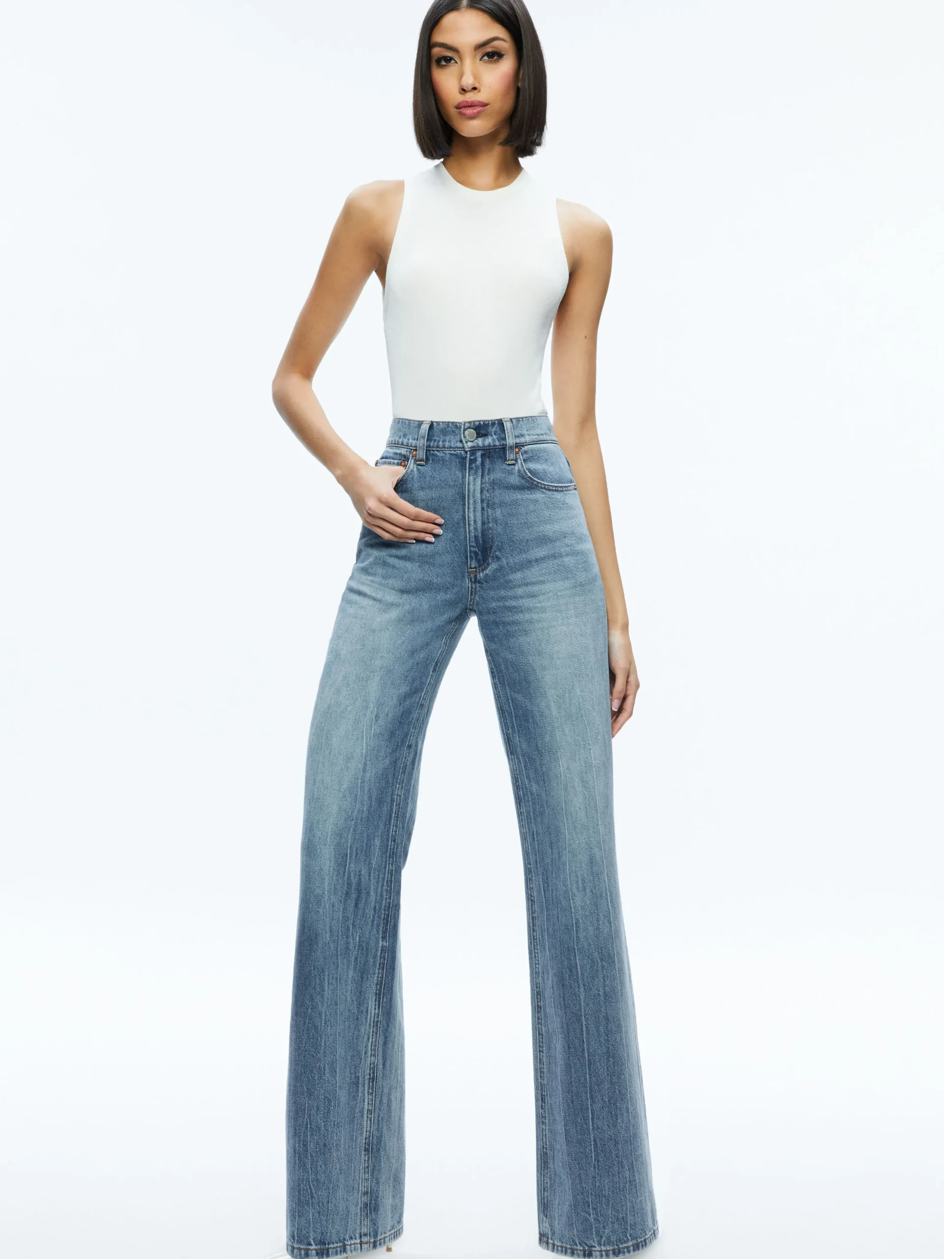 Alice and Olivia STACEY'S FAVORITES|ESSENTIALS*TONITA RIBBED TANK