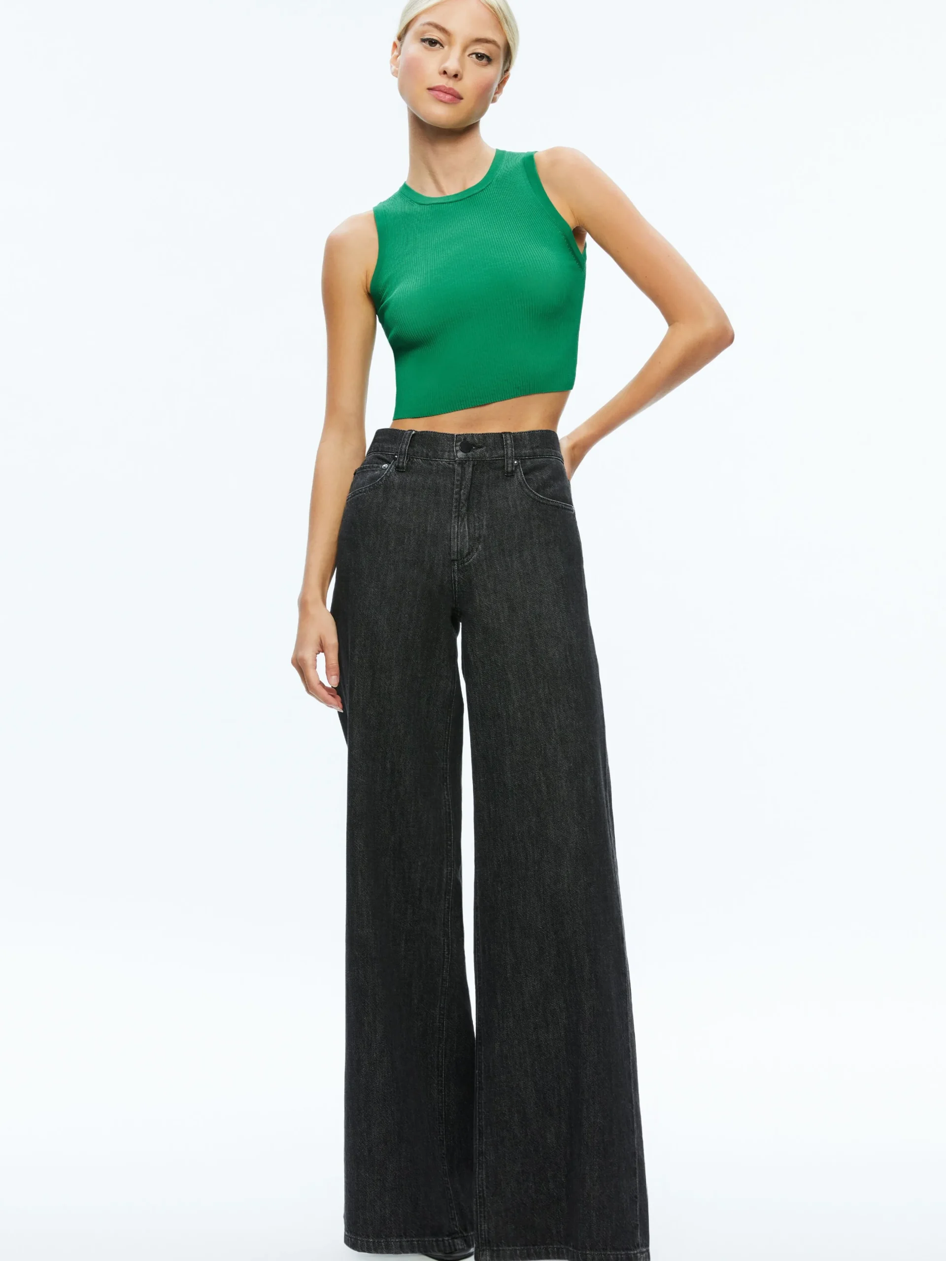 Alice and Olivia ESSENTIALS|SWEATERS*TONITA RIBBED TANK