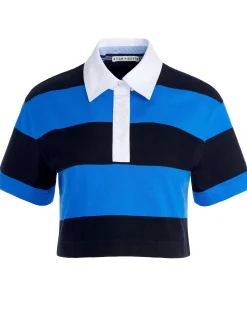 Alice and Olivia TOPS*TREVA CROPPED POLO SHIRT
