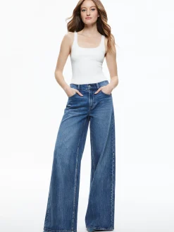 Alice and Olivia JEAN SHOP|VALENTINE'S DAY EDIT*TRISH MID RISE BAGGY JEAN