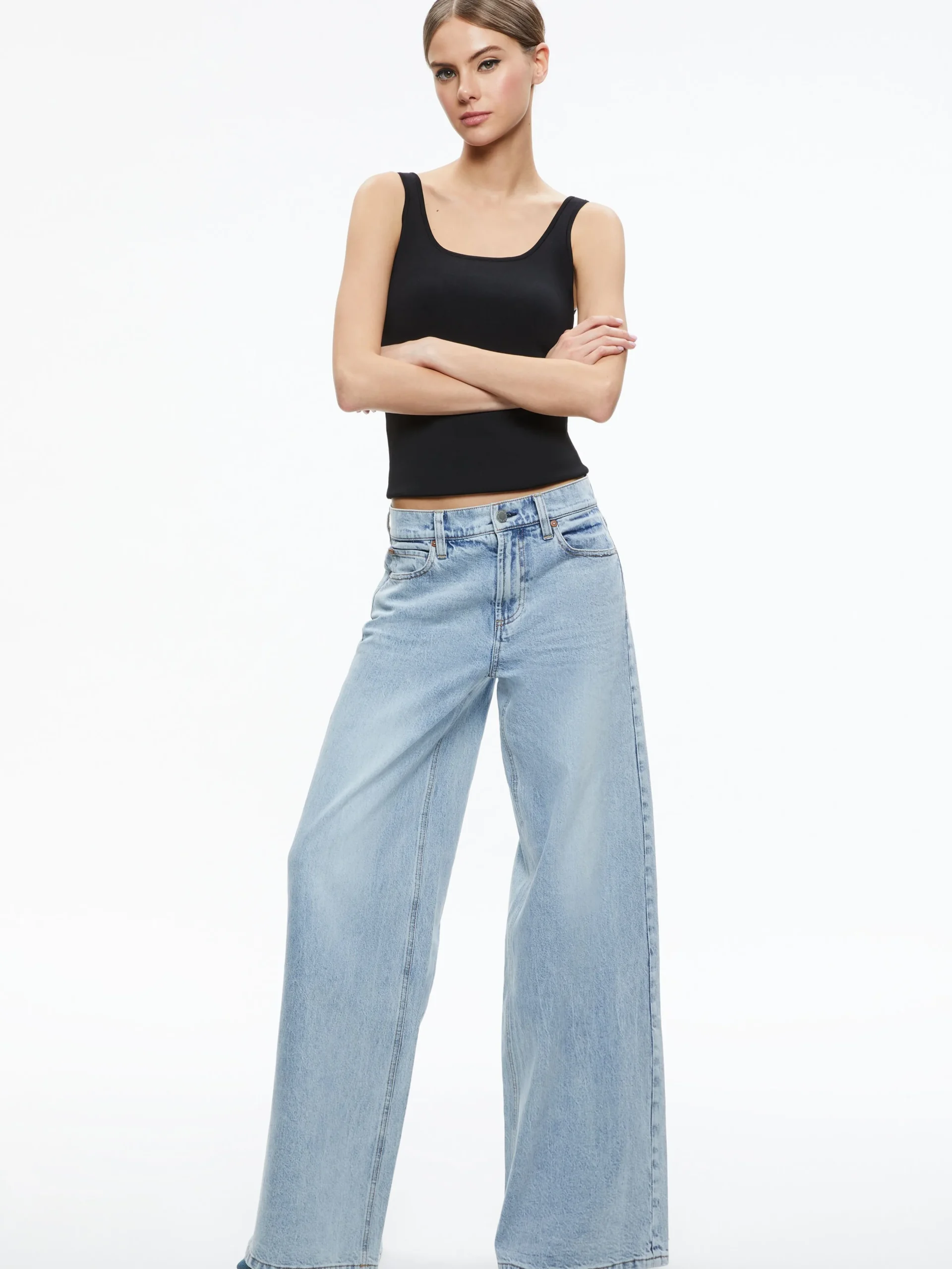 Alice and Olivia JEAN SHOP|JEANS*TRISH MID RISE BAGGY JEAN