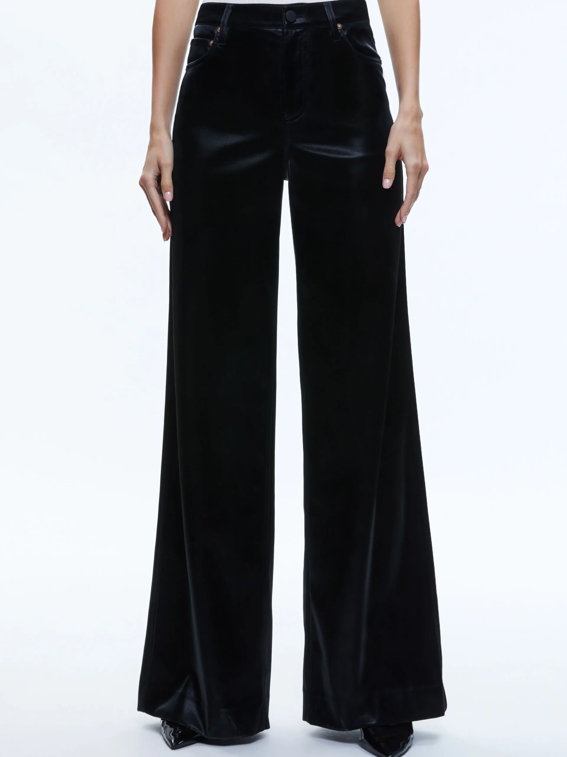 Alice and Olivia VEGAN LEATHER|PANTS*TRISH SHINY VEGAN LEATHER BAGGY PANT