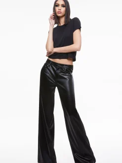 Alice and Olivia VEGAN LEATHER|PANTS*TRISH SHINY VEGAN LEATHER BAGGY PANT