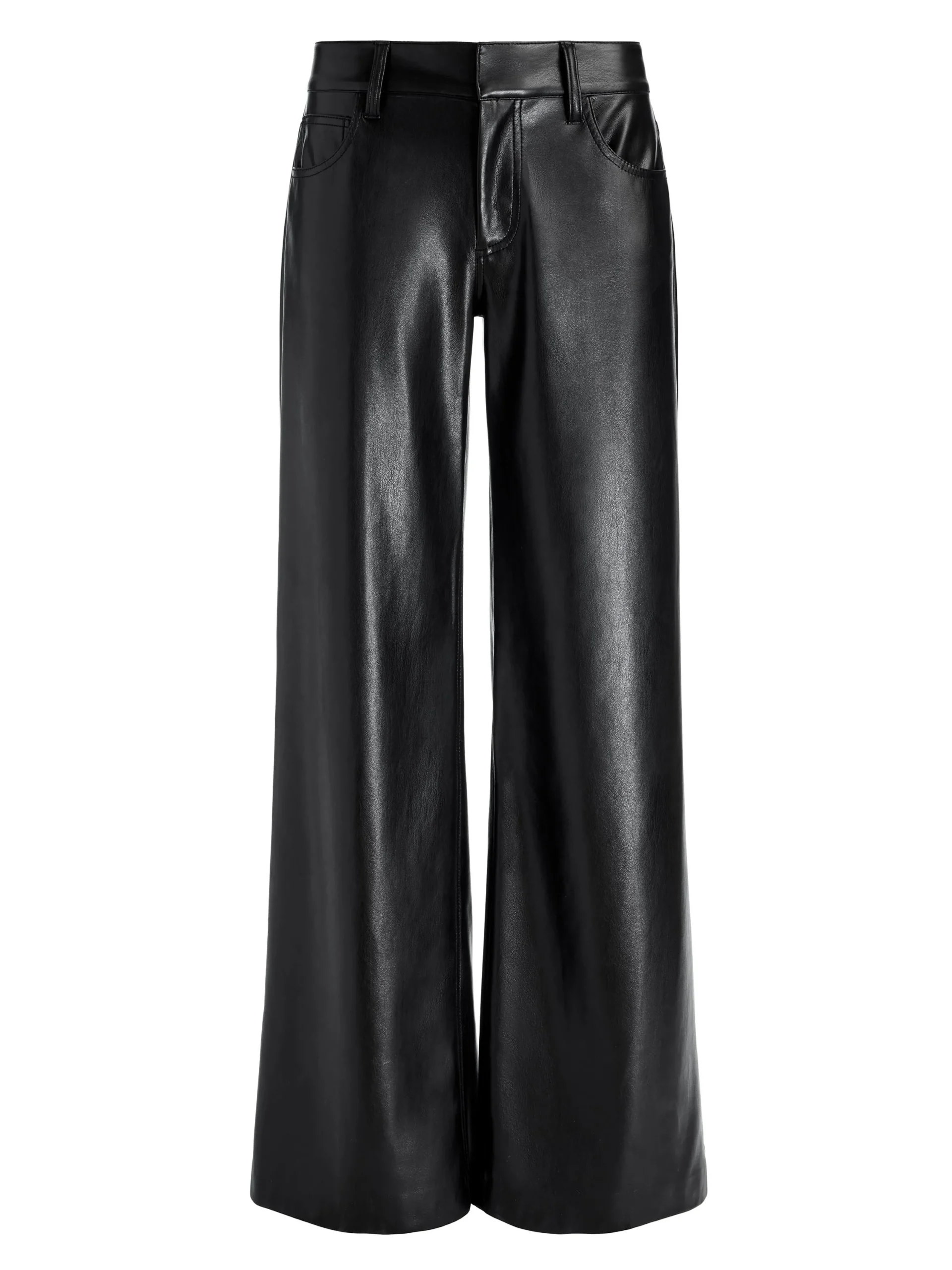 Alice and Olivia VEGAN LEATHER|ESSENTIALS*TRISH VEGAN LEATHER WIDE LEG PANT