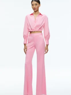 Alice and Olivia VALENTINE'S DAY EDIT|TOPS*TRUDY CROPPED BUTTON DOWN