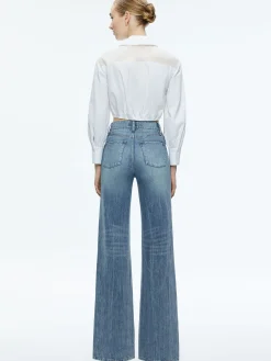 Alice and Olivia ESSENTIALS|TOPS*TRUDY CROPPED BUTTON DOWN