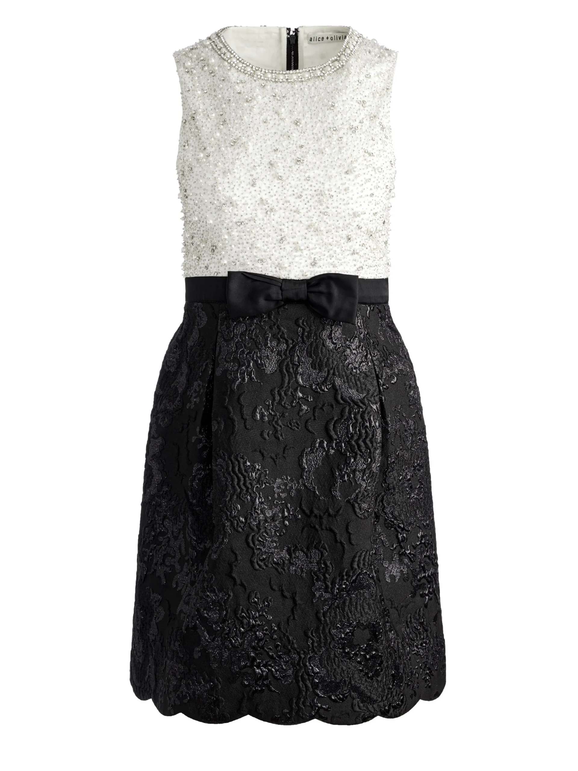 Alice and Olivia GUEST OF|MINI*TRUE EMBELLISHED BODICE MINI DRESS