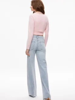 Alice and Olivia SWEATERS*UMA LACE TRIM CARDIGAN