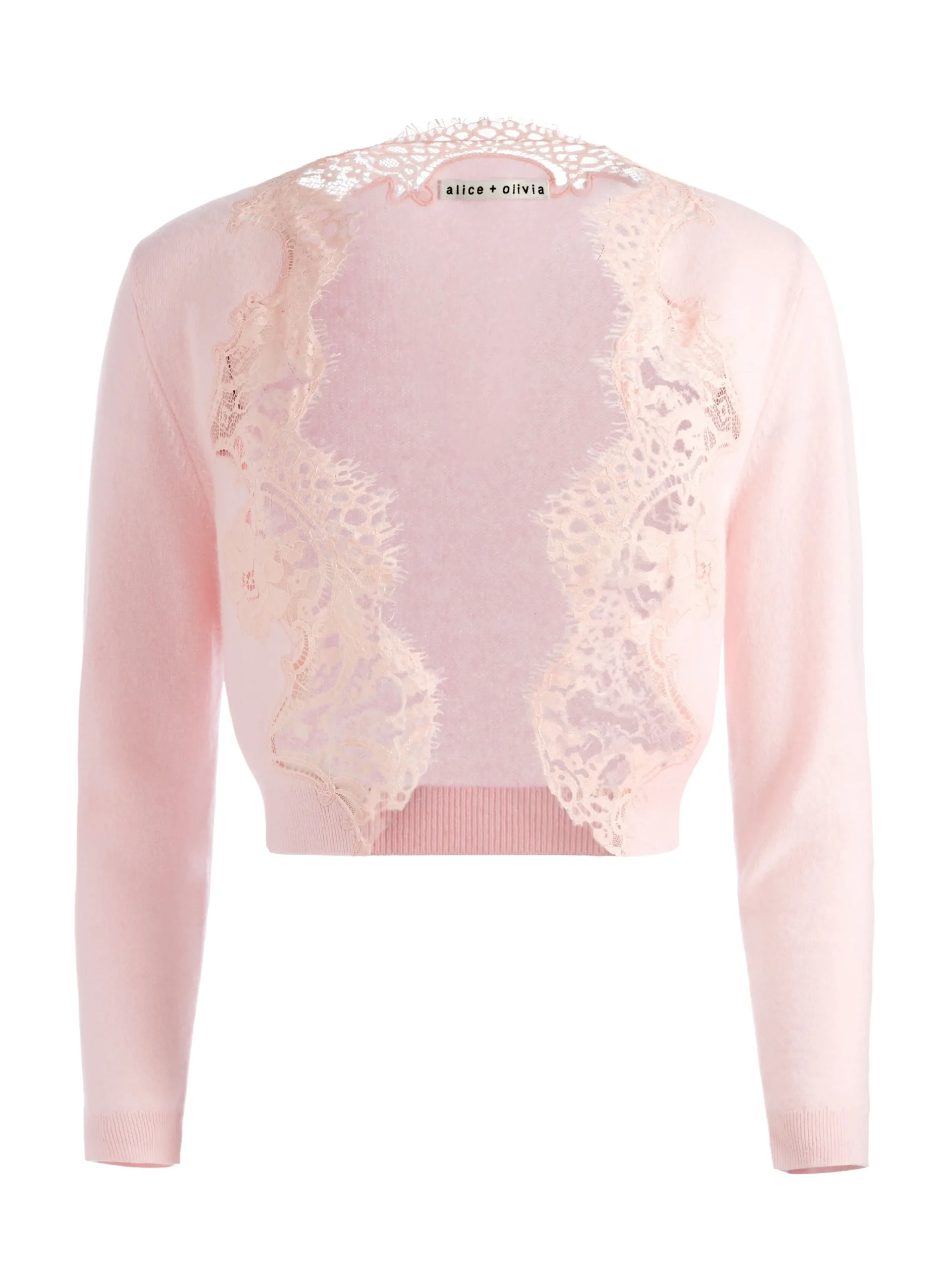 Alice and Olivia SWEATERS*UMA LACE TRIM CARDIGAN