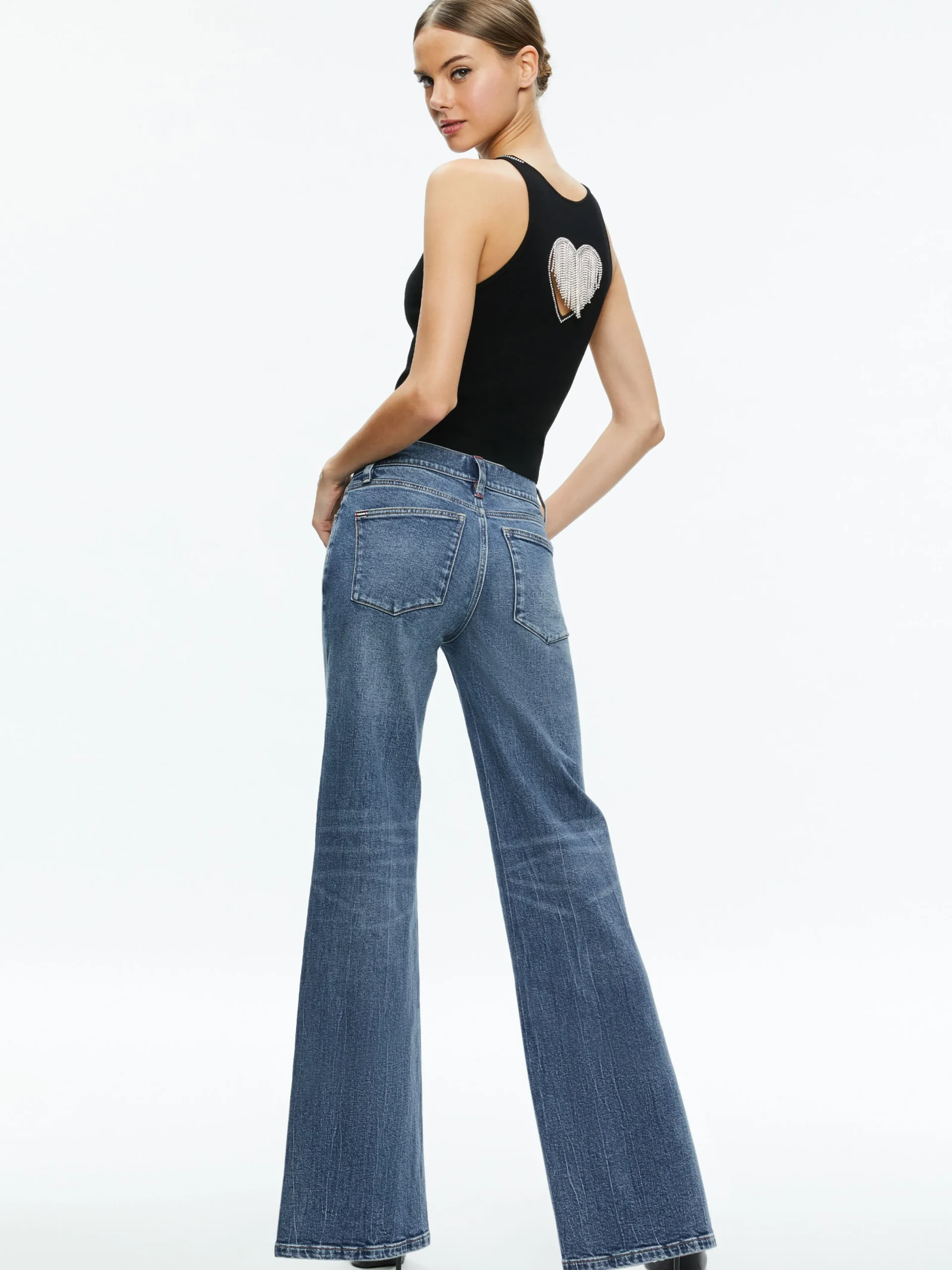 Alice and Olivia VALENTINE'S DAY EDIT|TOPS*VAL CRYSTAL FRINGE CUTOUT TANK