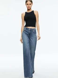 Alice and Olivia VALENTINE'S DAY EDIT|TOPS*VAL CRYSTAL FRINGE CUTOUT TANK