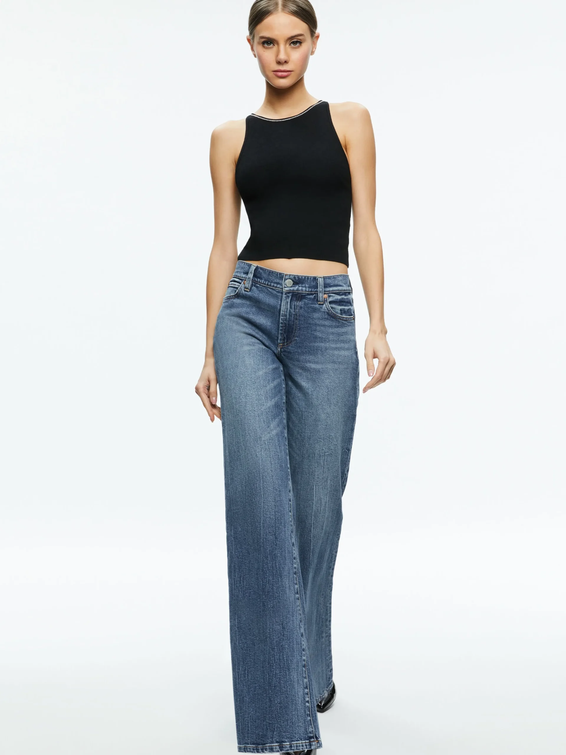 Alice and Olivia VALENTINE'S DAY EDIT|TOPS*VAL CRYSTAL FRINGE CUTOUT TANK